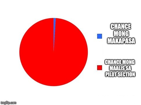 circle graph | CHANCE MONG MAKAPASA; CHANCE MONG MAALIS SA PILOT SECTION | image tagged in circle graph | made w/ Imgflip meme maker