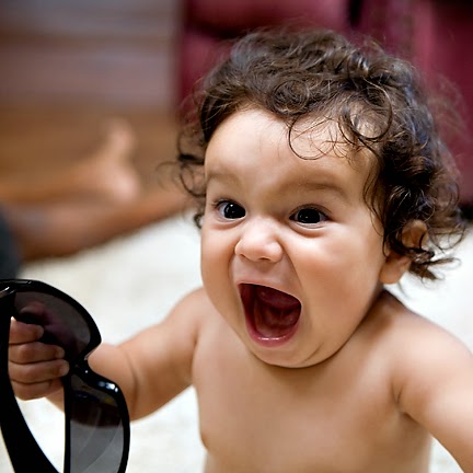 excited funny baby