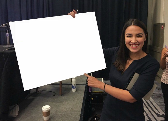 Ocasio-Cortez cardboard Blank Meme Template