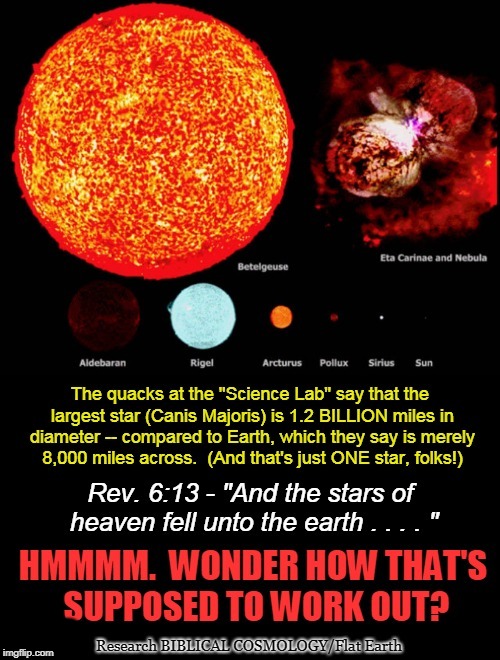 Ever See Billions of Wrecking Balls Successfully Land On An Ant Farm? | . CCC | image tagged in flat earth,memes,revelation 6,stars fall to earth,biblical cosmology,nasa hoax | made w/ Imgflip meme maker