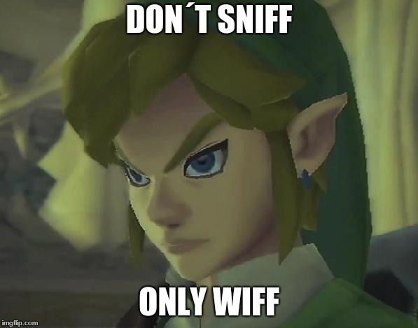 Angry Link | DON´T SNIFF; ONLY WIFF | image tagged in angry link | made w/ Imgflip meme maker