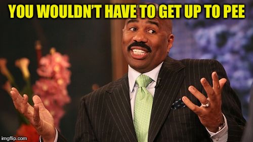 Steve Harvey Meme | YOU WOULDN’T HAVE TO GET UP TO PEE | image tagged in memes,steve harvey | made w/ Imgflip meme maker