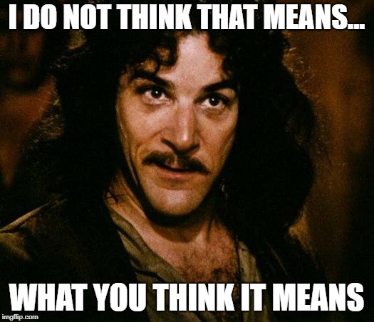 Inigo Montoya Meme | I DO NOT THINK THAT MEANS... WHAT YOU THINK IT MEANS | image tagged in memes,inigo montoya | made w/ Imgflip meme maker