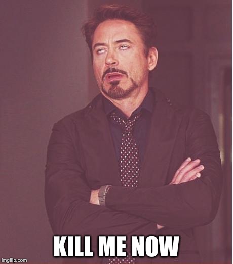 Face You Make Robert Downey Jr Meme | KILL ME NOW | image tagged in memes,face you make robert downey jr | made w/ Imgflip meme maker