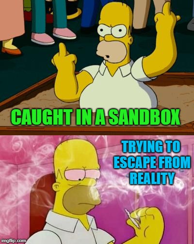 CAUGHT IN A SANDBOX TRYING TO ESCAPE FROM REALITY | made w/ Imgflip meme maker