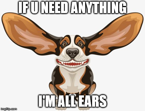 IF U NEED ANYTHING; I'M ALL EARS | made w/ Imgflip meme maker