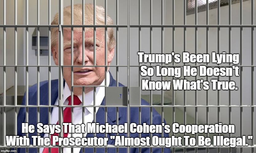 Trump's Been Lying So Long He Doesn't Know What's True. He Says That Michael Cohen's Cooperation With The Prosecutor "Almost Ought To Be Ill | made w/ Imgflip meme maker