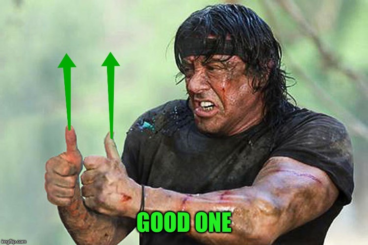 Two Thumbs Up Vote | GOOD ONE | image tagged in two thumbs up vote | made w/ Imgflip meme maker