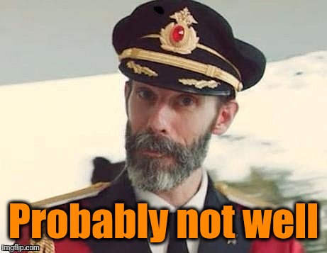 Captain Obvious | Probably not well | image tagged in captain obvious | made w/ Imgflip meme maker