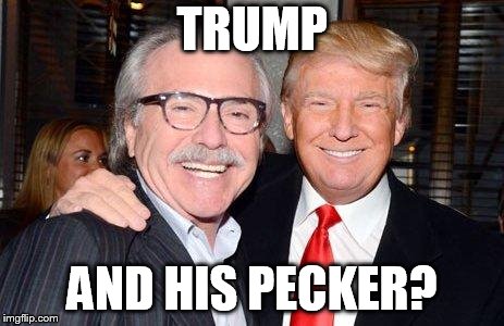 trump and pecker | TRUMP; AND HIS PECKER? | image tagged in donald trump | made w/ Imgflip meme maker