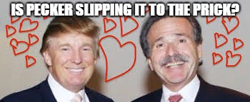 trump | IS PECKER SLIPPING IT TO THE PRICK? | image tagged in politics | made w/ Imgflip meme maker
