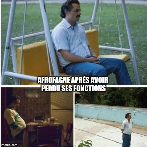 Narcos Bored Meme | AFROFAGNE APRÈS AVOIR PERDU SES FONCTIONS | image tagged in narcos bored meme | made w/ Imgflip meme maker