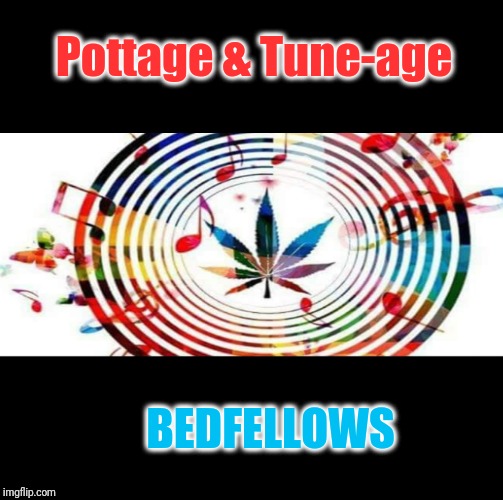 Pottage & Tuneage | Pottage & Tune-age; BEDFELLOWS | image tagged in weed,marijuana,cannabis | made w/ Imgflip meme maker