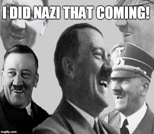 I DID NAZI THAT COMING! | image tagged in hypocritical steven anderson,steven anderson,the floor is | made w/ Imgflip meme maker