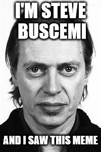 Steve Buscemi | I'M STEVE BUSCEMI AND I SAW THIS MEME | image tagged in steve buscemi | made w/ Imgflip meme maker