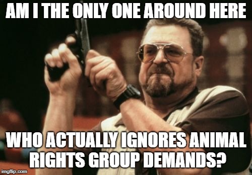 How i think of the Changing of the Barnum Animal Crackers Logo    2 DAYS AGO | AM I THE ONLY ONE AROUND HERE; WHO ACTUALLY IGNORES ANIMAL RIGHTS GROUP DEMANDS? | image tagged in memes,am i the only one around here | made w/ Imgflip meme maker