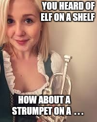 What I Want for Christmas | YOU HEARD OF ELF ON A SHELF; HOW ABOUT A      STRUMPET ON A  . . . | image tagged in elf on the shelf | made w/ Imgflip meme maker