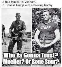Who Ya Gonna Trust? Mueller? Or Bone Spur? | made w/ Imgflip meme maker