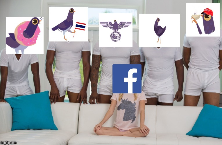 Facebook right now | image tagged in 5 black guys and blonde | made w/ Imgflip meme maker