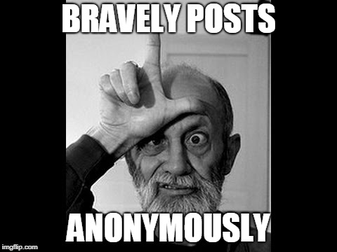 loser | BRAVELY POSTS ANONYMOUSLY | image tagged in loser | made w/ Imgflip meme maker