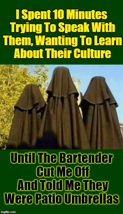 Being Too Drunk Can Be Pretty Embarrassing  | I Spent 10 Minutes Trying To Speak With Them, Wanting To Learn About Their Culture; Until The Bartender Cut Me Off And Told Me They Were Patio Umbrellas | image tagged in memes,go home youre drunk,you were so drunk last night,learning about new cultures | made w/ Imgflip meme maker