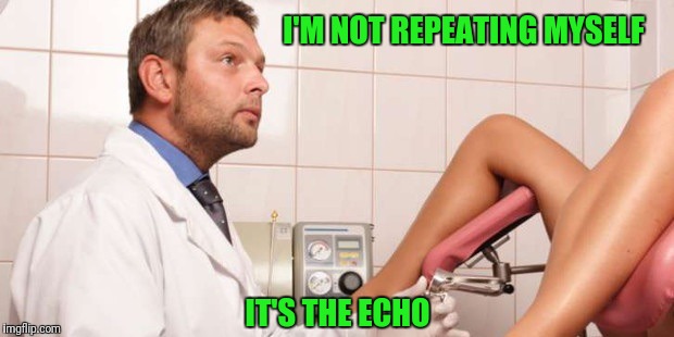 No, I'm not a real Doctor  | I'M NOT REPEATING MYSELF; IT'S THE ECHO | image tagged in no i'm not a real doctor  | made w/ Imgflip meme maker