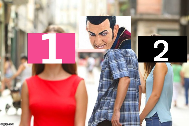 Distracted Robbie Rotten (RIP) | image tagged in memes,distracted boyfriend | made w/ Imgflip meme maker