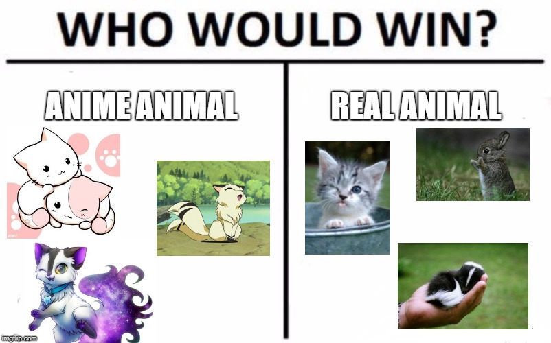 Who Would Win? | ANIME ANIMAL; REAL ANIMAL | image tagged in memes,who would win | made w/ Imgflip meme maker