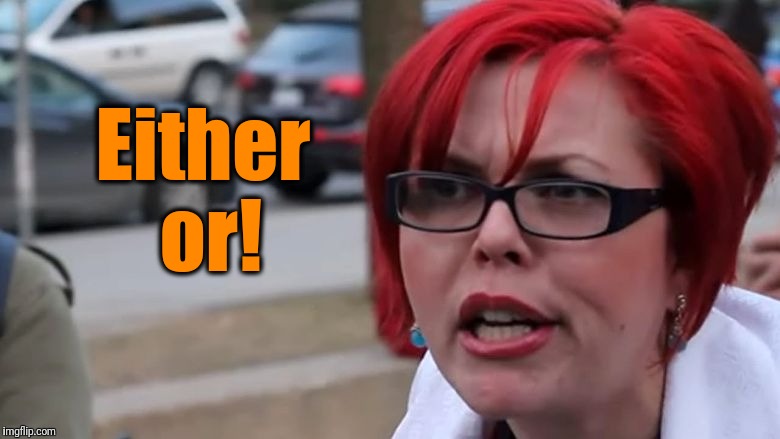  triggered | Either or! | image tagged in triggered | made w/ Imgflip meme maker