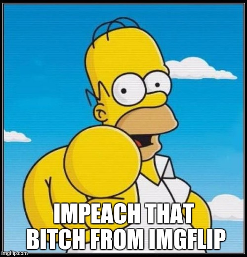 Homer Simpson Ultimate | IMPEACH THAT B**CH FROM IMGFLIP | image tagged in homer simpson ultimate | made w/ Imgflip meme maker