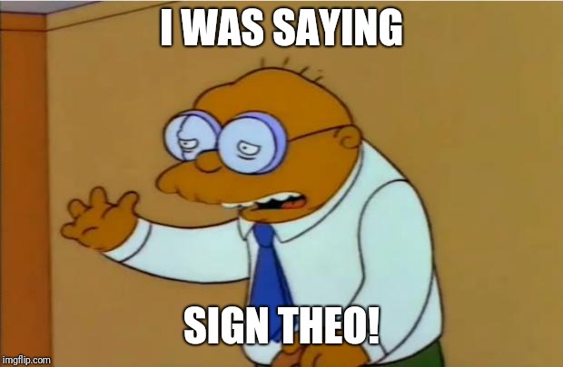 simpson hans moleman | I WAS SAYING; SIGN THEO! | image tagged in simpson hans moleman | made w/ Imgflip meme maker