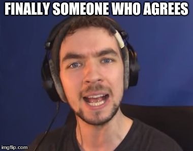 jacksepticeye wtf | FINALLY SOMEONE WHO AGREES | image tagged in jacksepticeye wtf | made w/ Imgflip meme maker