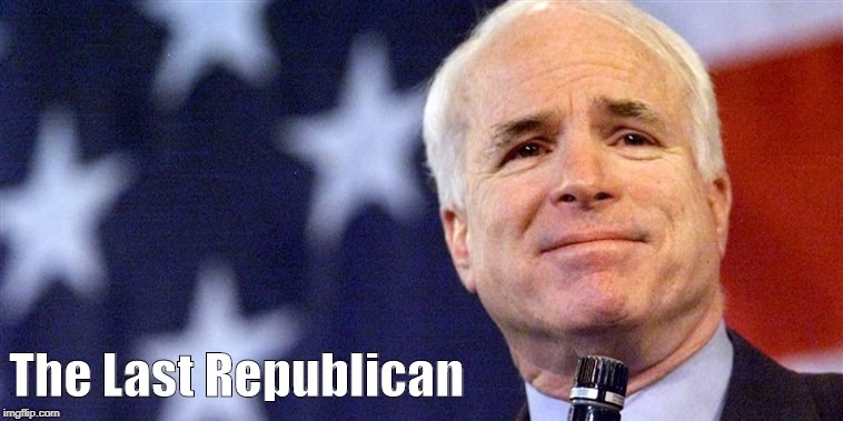 The Last Republican | image tagged in john mccain | made w/ Imgflip meme maker