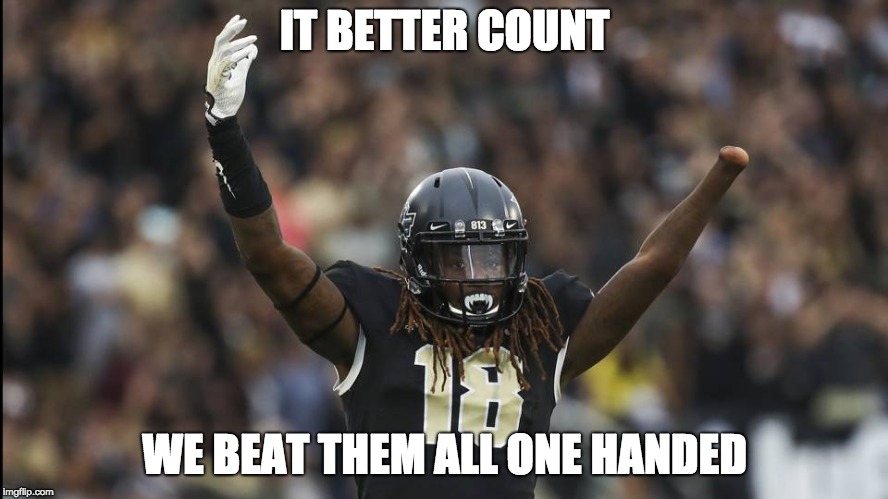IT BETTER COUNT; WE BEAT THEM ALL ONE HANDED | made w/ Imgflip meme maker