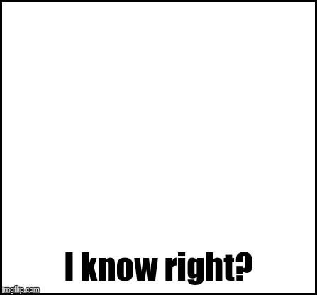 blank | I know right? | image tagged in blank | made w/ Imgflip meme maker