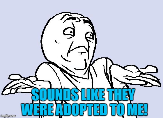 Shrug Cartoon | SOUNDS LIKE THEY WERE ADOPTED TO ME! | image tagged in shrug cartoon | made w/ Imgflip meme maker