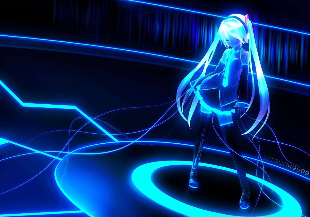 NEON MIKU Blank Meme Template