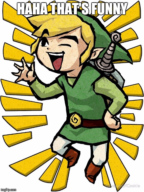 Link laughing | HAHA THAT'S FUNNY | image tagged in link laughing | made w/ Imgflip meme maker