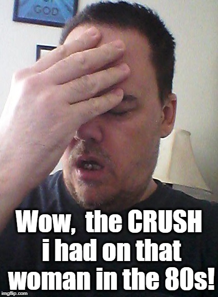 face palm | Wow,  the CRUSH i had on that woman in the 80s! | image tagged in face palm | made w/ Imgflip meme maker