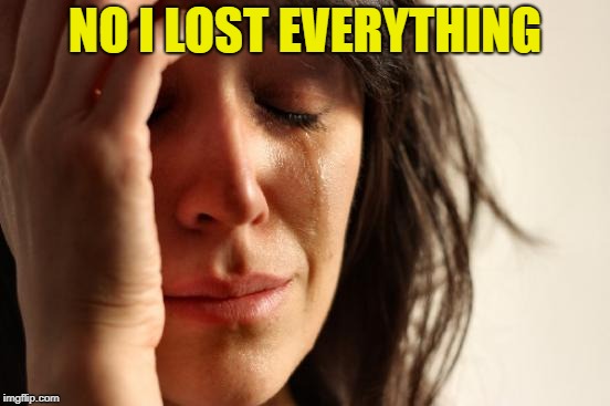First World Problems Meme | NO I LOST EVERYTHING | image tagged in memes,first world problems | made w/ Imgflip meme maker