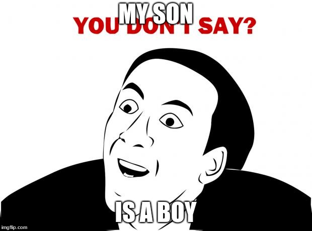 You Don't Say Meme | MY SON; IS A BOY | image tagged in memes,you don't say | made w/ Imgflip meme maker