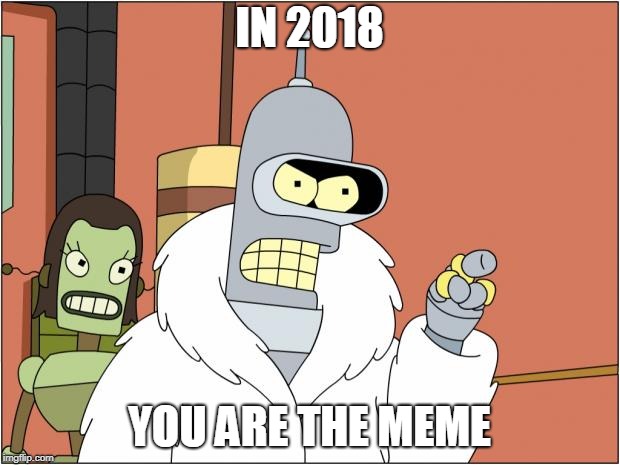 2018 memes | IN 2018; YOU ARE THE MEME | image tagged in memes,bender | made w/ Imgflip meme maker