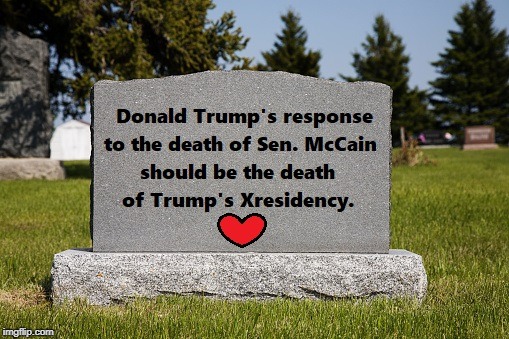 The Death of an Illegitimate Presidency | image tagged in trump,john mccain,petty | made w/ Imgflip meme maker