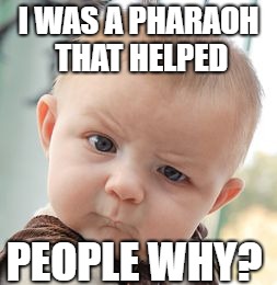 Skeptical Baby | I WAS A PHARAOH THAT HELPED; PEOPLE WHY? | image tagged in memes,skeptical baby | made w/ Imgflip meme maker