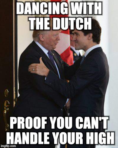 Dancing with the Dutch | DANCING WITH THE DUTCH; PROOF YOU CAN'T HANDLE YOUR HIGH | image tagged in funny memes,drugs,donald trump | made w/ Imgflip meme maker