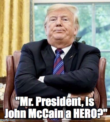 "Mr. President, Is John McCain a HERO?" | made w/ Imgflip meme maker