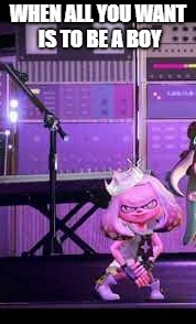 Pearl | WHEN ALL YOU WANT IS TO BE A BOY | image tagged in pearl,splatoon 2,memes | made w/ Imgflip meme maker