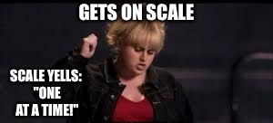 GETS ON SCALE SCALE YELLS: "ONE AT A TIME!" | made w/ Imgflip meme maker