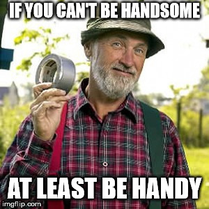Red Green | IF YOU CAN'T BE HANDSOME AT LEAST BE HANDY | image tagged in red green | made w/ Imgflip meme maker