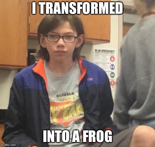 I TRANSFORMED; INTO A FROG | image tagged in kermit the frog | made w/ Imgflip meme maker